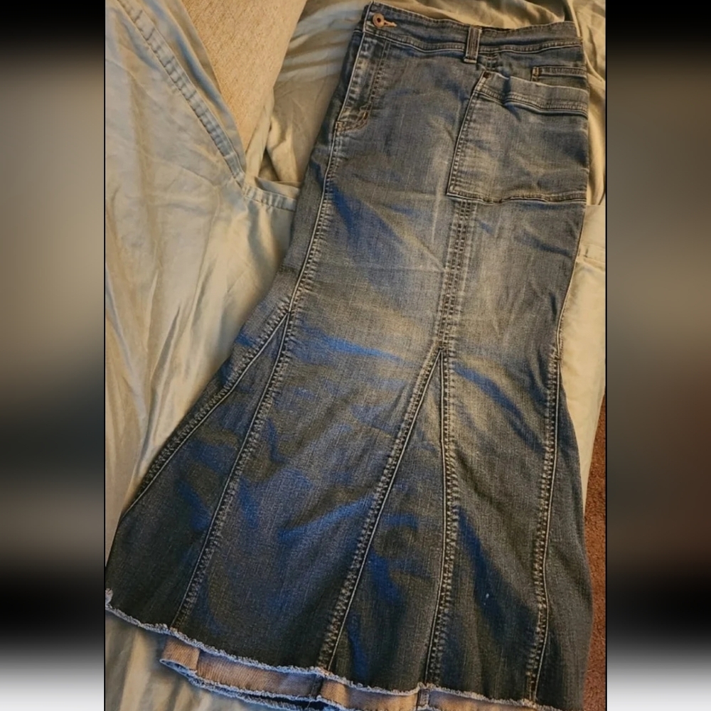 Lane Bryant Venezia Brand Denim Maxi Skirt, Plus-size